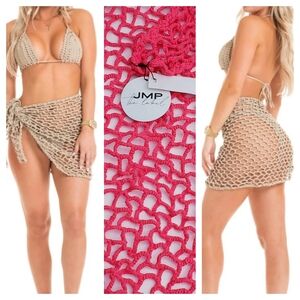 Jump The Label Havana Mesh Skirt Heat Wave In Hot Pink Swim Coverup